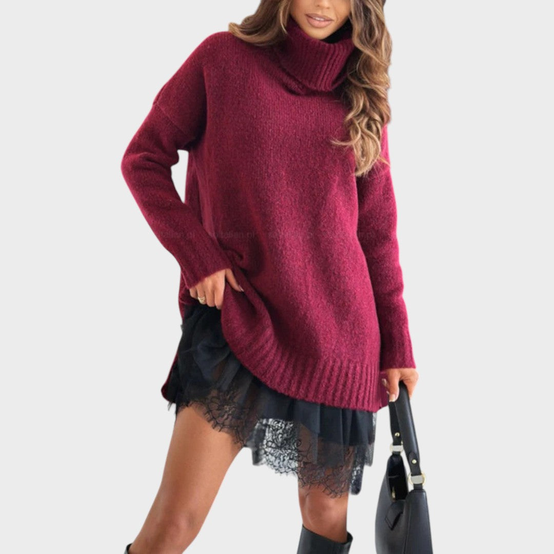 Bonnie – Oversized Knit and Lace Dress Set