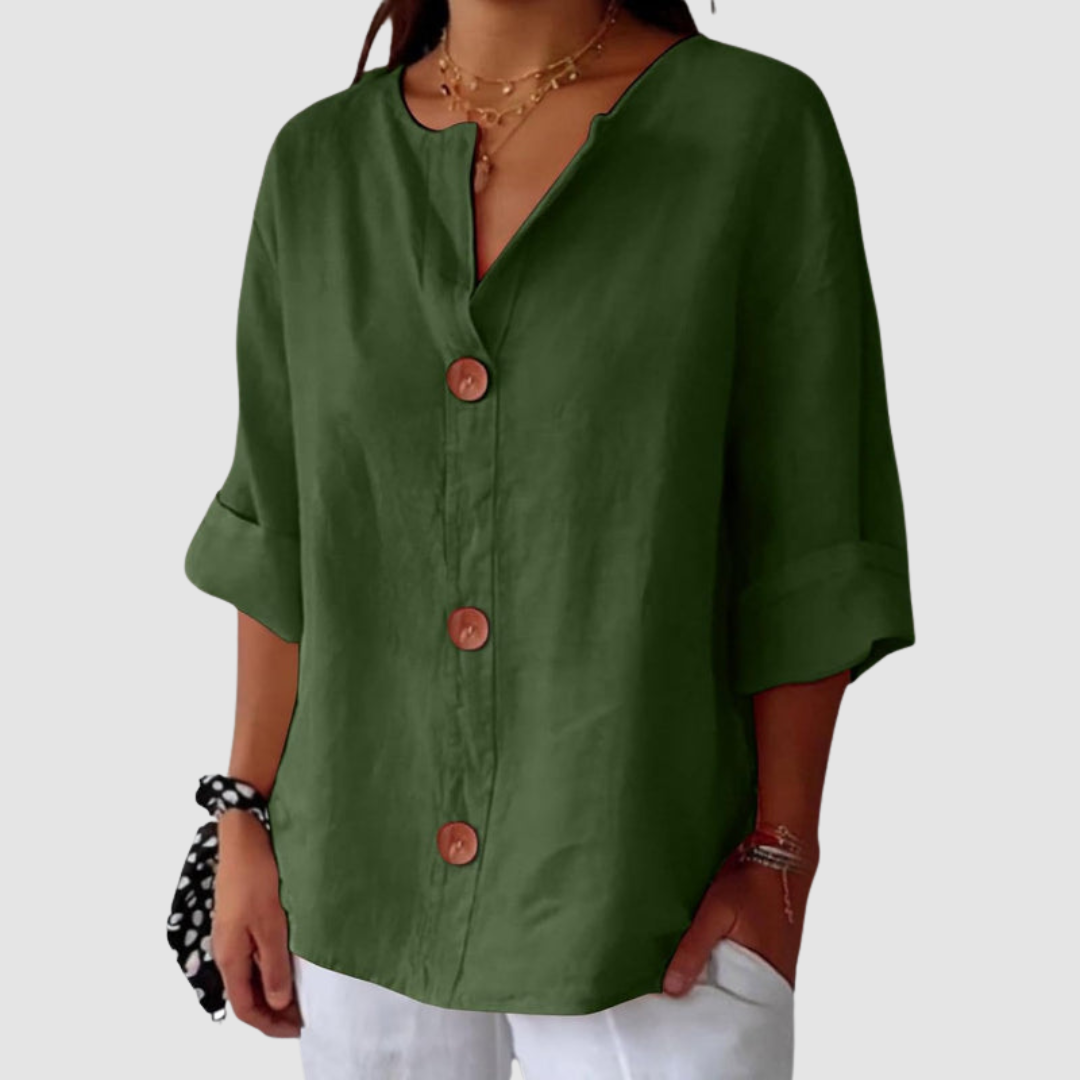 Leah™ Casual Linen Blouse