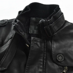 Nico - Elegant Long Leather Biker Jacket