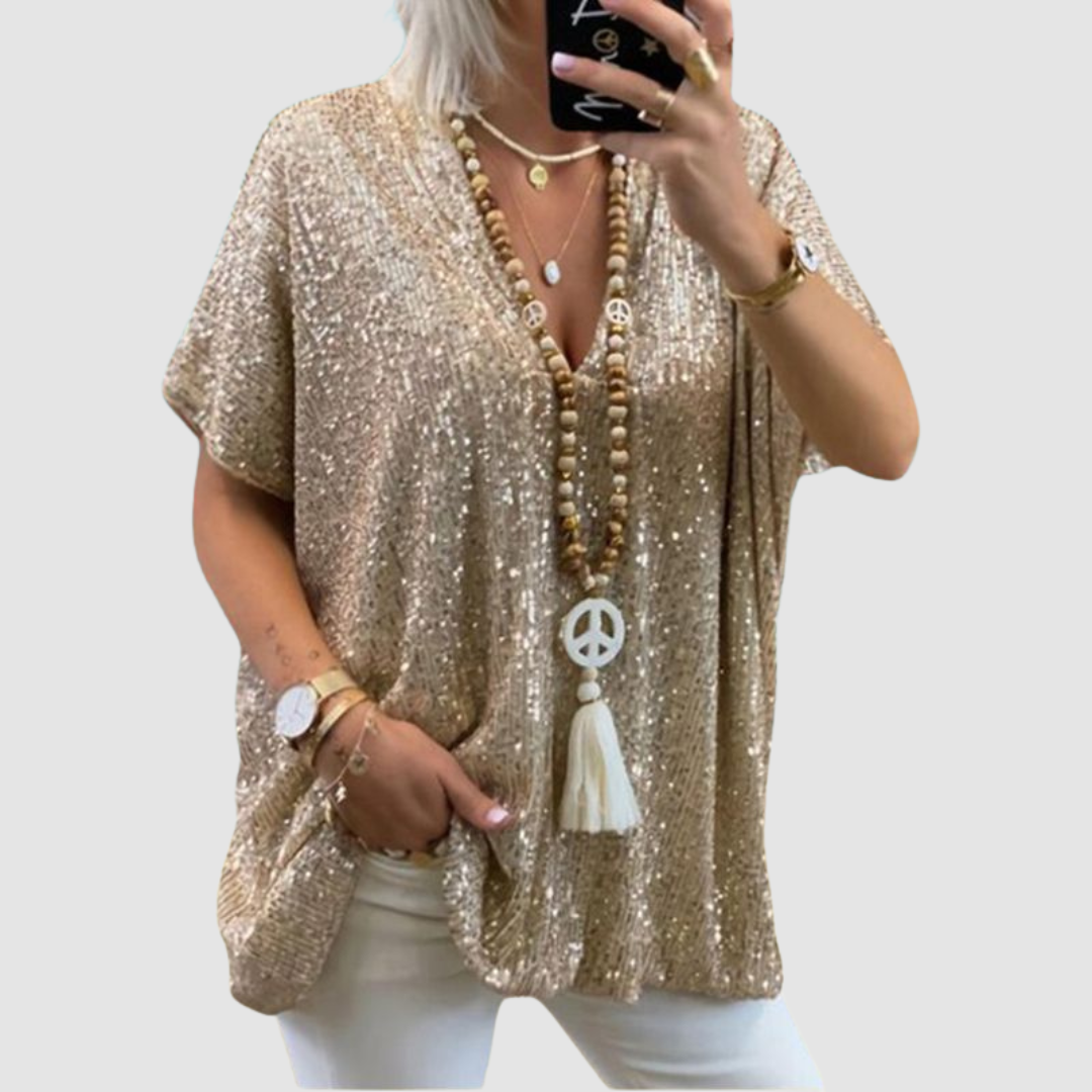 Fayne™ V-Neck Sequin Top
