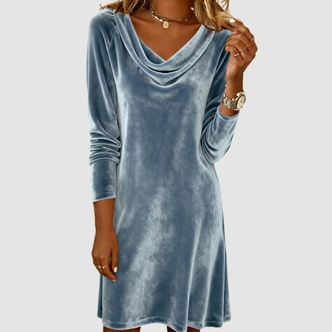 Misty™ Long Sleeve Velvet Dress