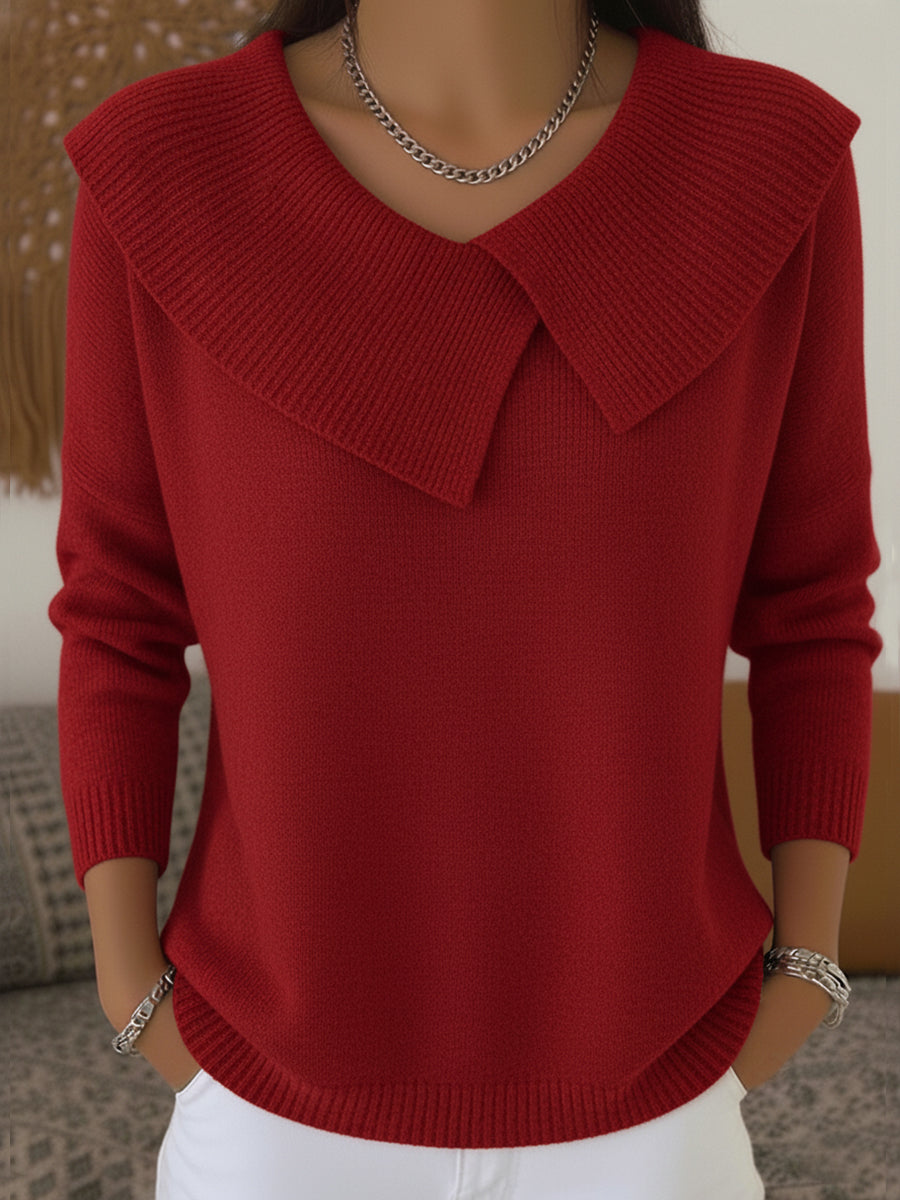Saffron - Cozy Festive Lapel Sweater
