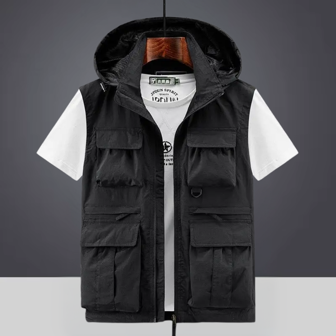 Colin – Hooded Multi-Pocket Breathable Cargo Gilet