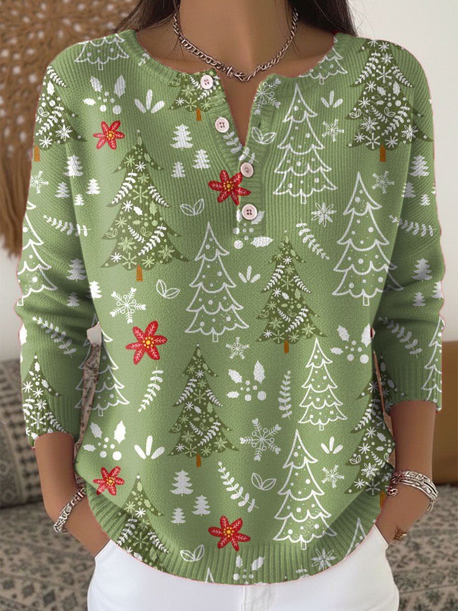 Alexandra - Festive Christmas Sweater With Buttons