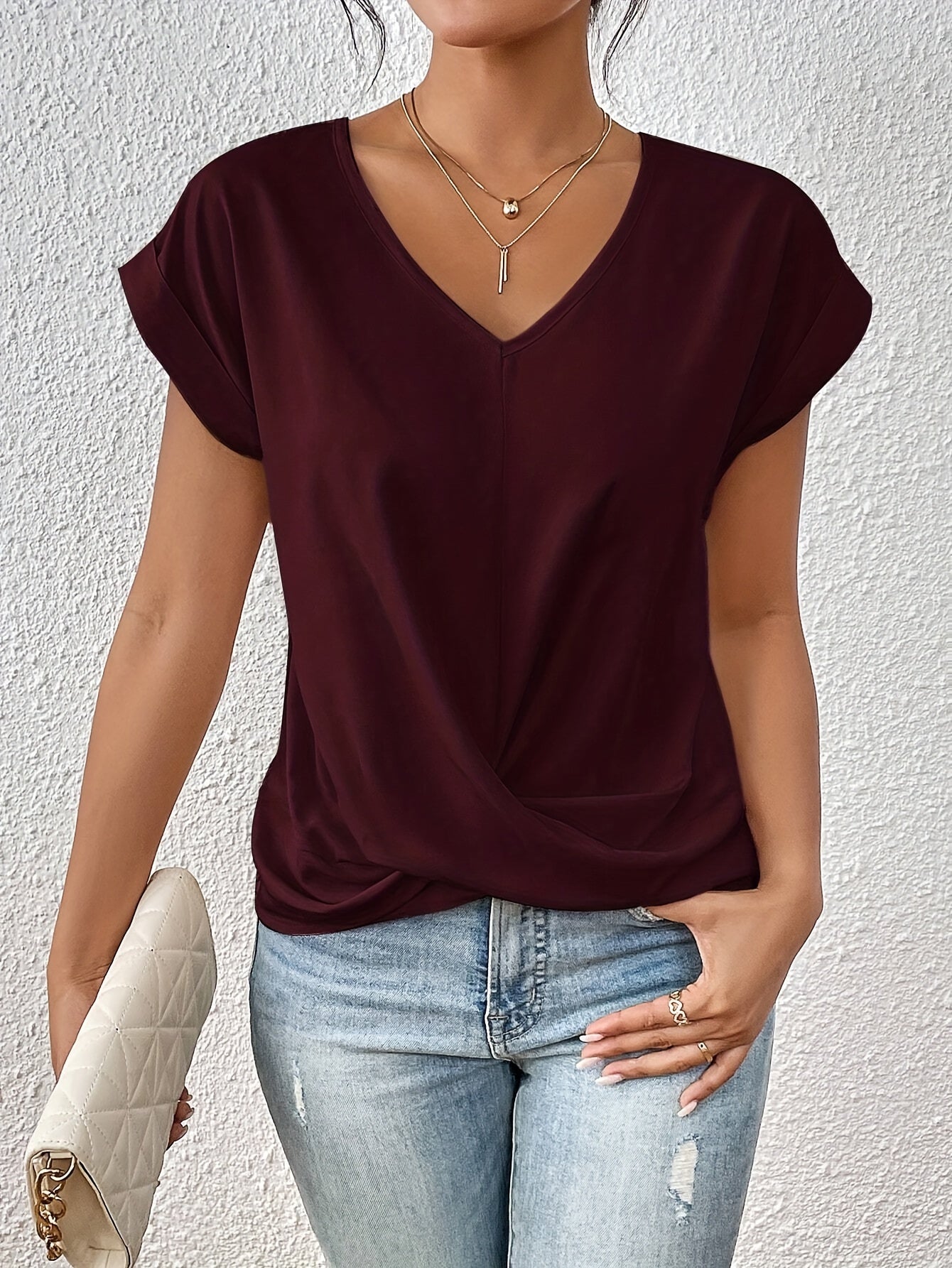 Cleo™ Classic t shirt with v neckline