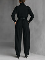 Mia – Polo Neck Straight-Leg Jumpsuit
