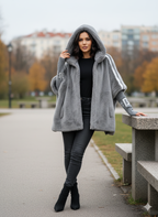 Aaliyah – Oversized Faux Fur Coat with Hood