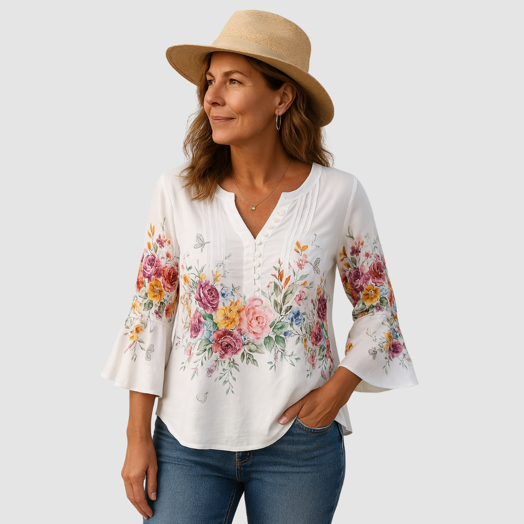 Eva™ Timeless breathable floral blouse