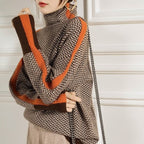 Grace – High-Neck Striped Sweater for Effortless Elegance