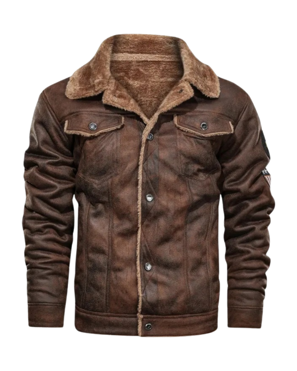 Griffin - Elegant Warm Fleece Leather Jacket