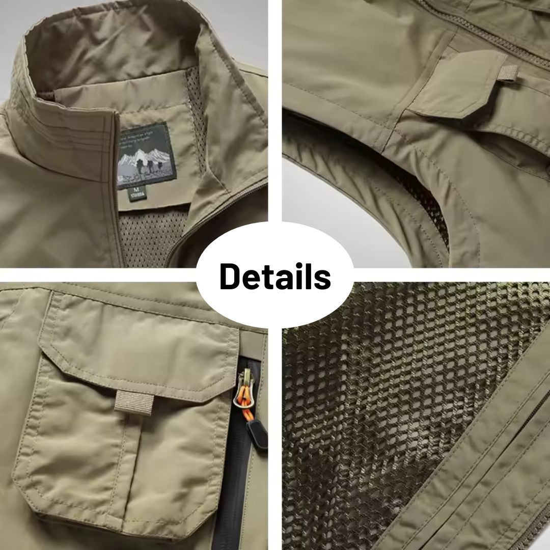 Carter - Multi-Pocket Breathable Outdoor Cargo Vest