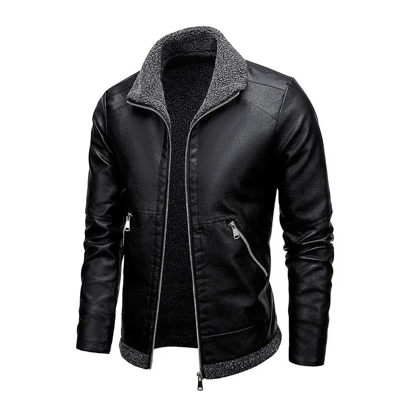 Kieran - Elegant Fleece Leather Jacket