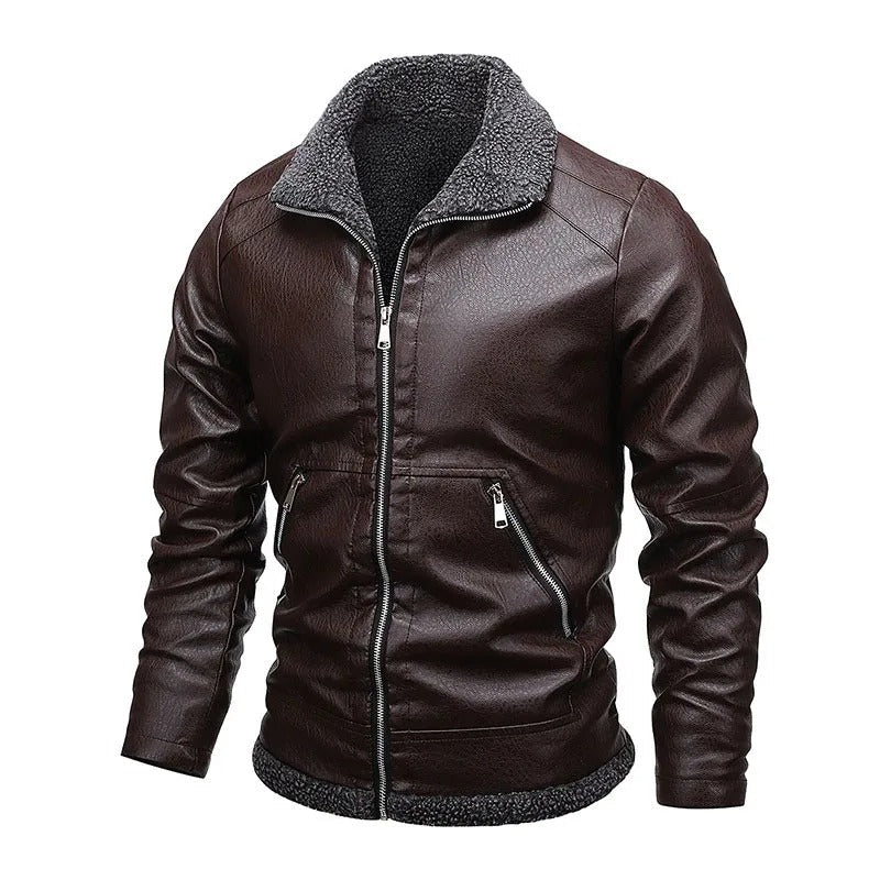 Kieran - Elegant Fleece Leather Jacket