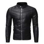 Louie - Standing Collar Leather Jacket