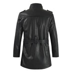Nico - Elegant Long Leather Biker Jacket