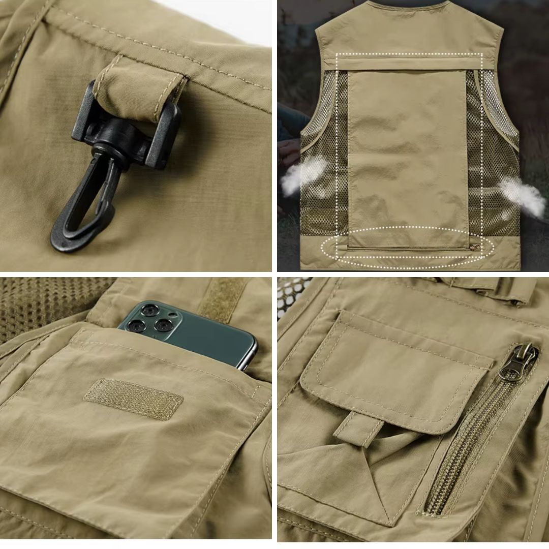 Tony - Multi-Pocket Breathable Outdoor Cargo Gilet